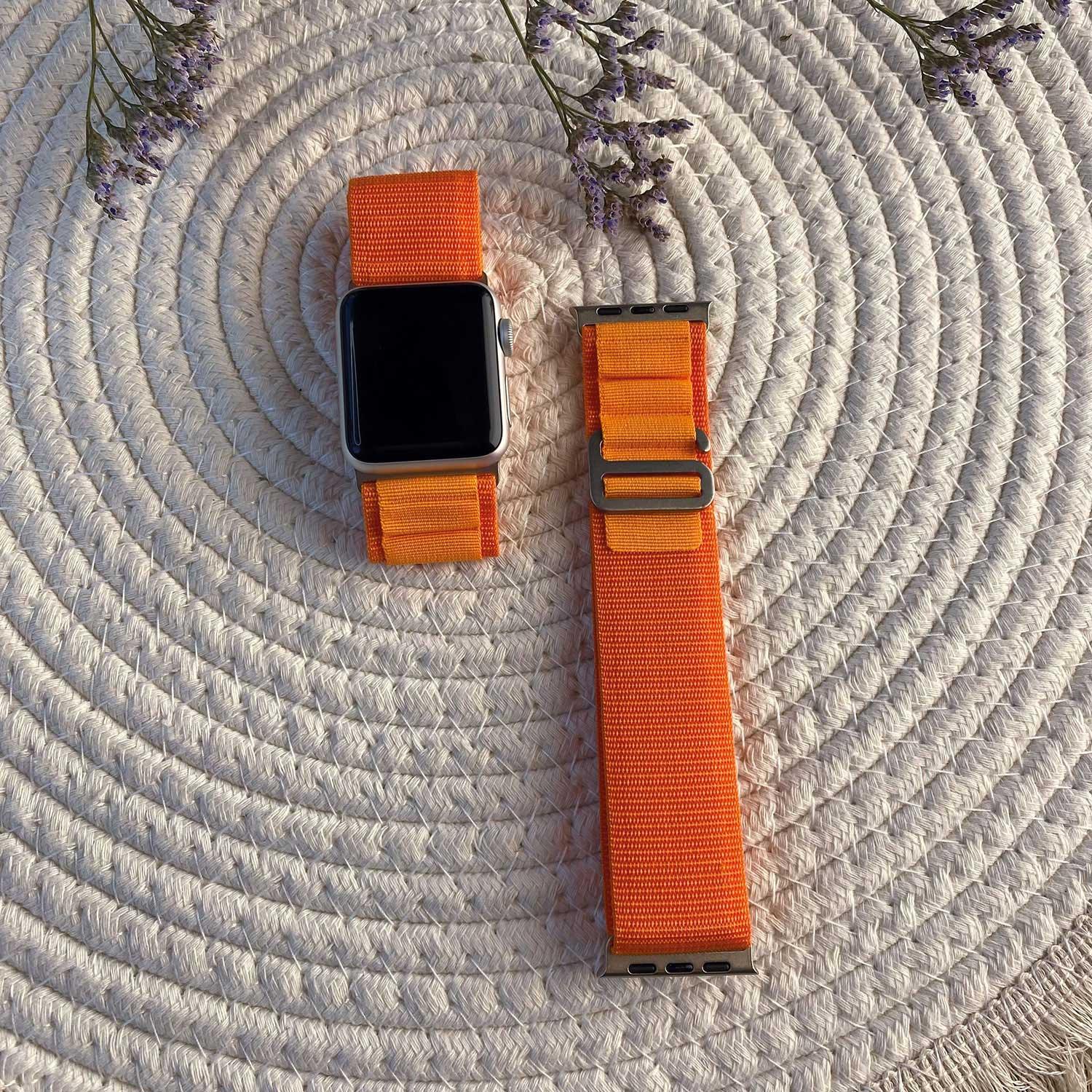 Bracelet Apple Watch Alpine - nylon - orange