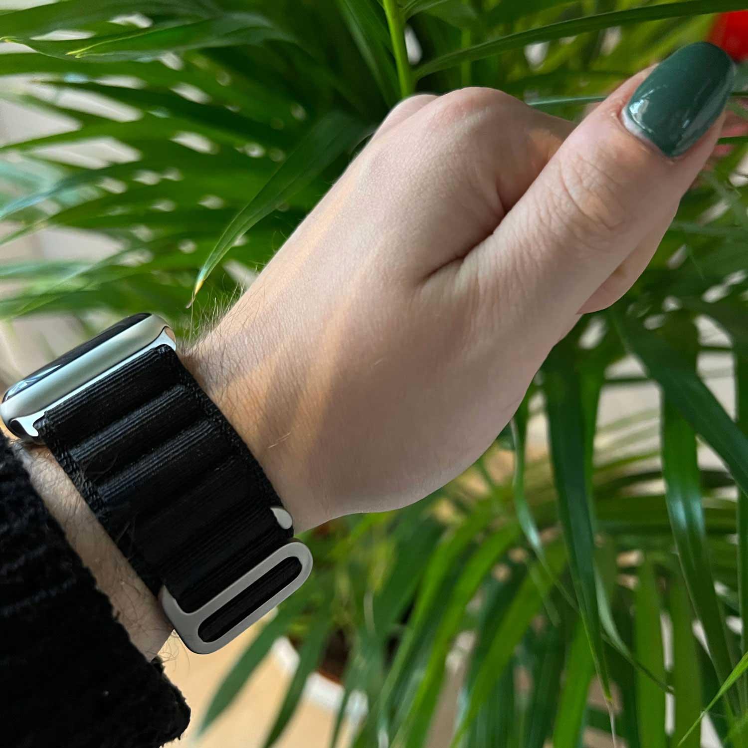 Bracelet Apple Watch Alpine - nylon - noir