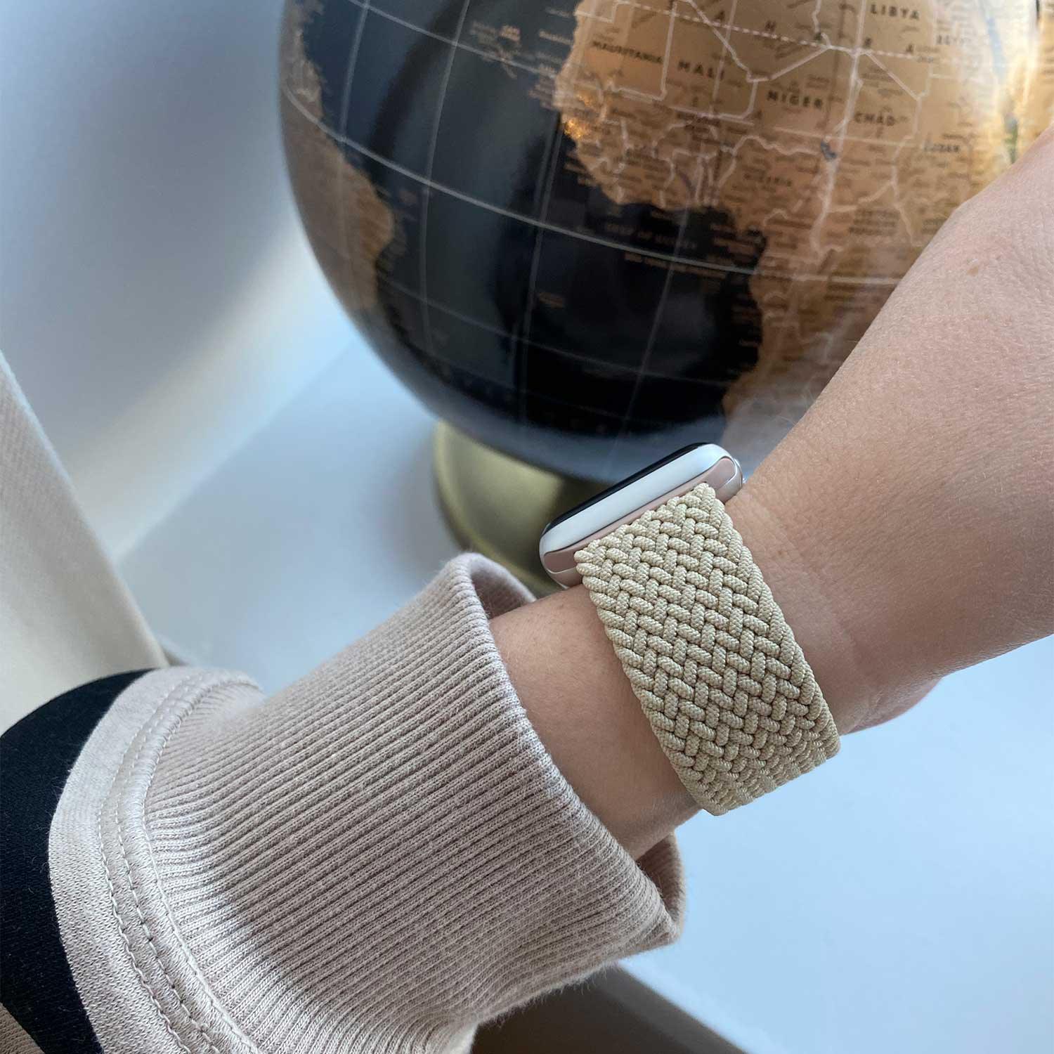 Bracelet Apple Watch Onyx - tressé - solo - nylon - beige