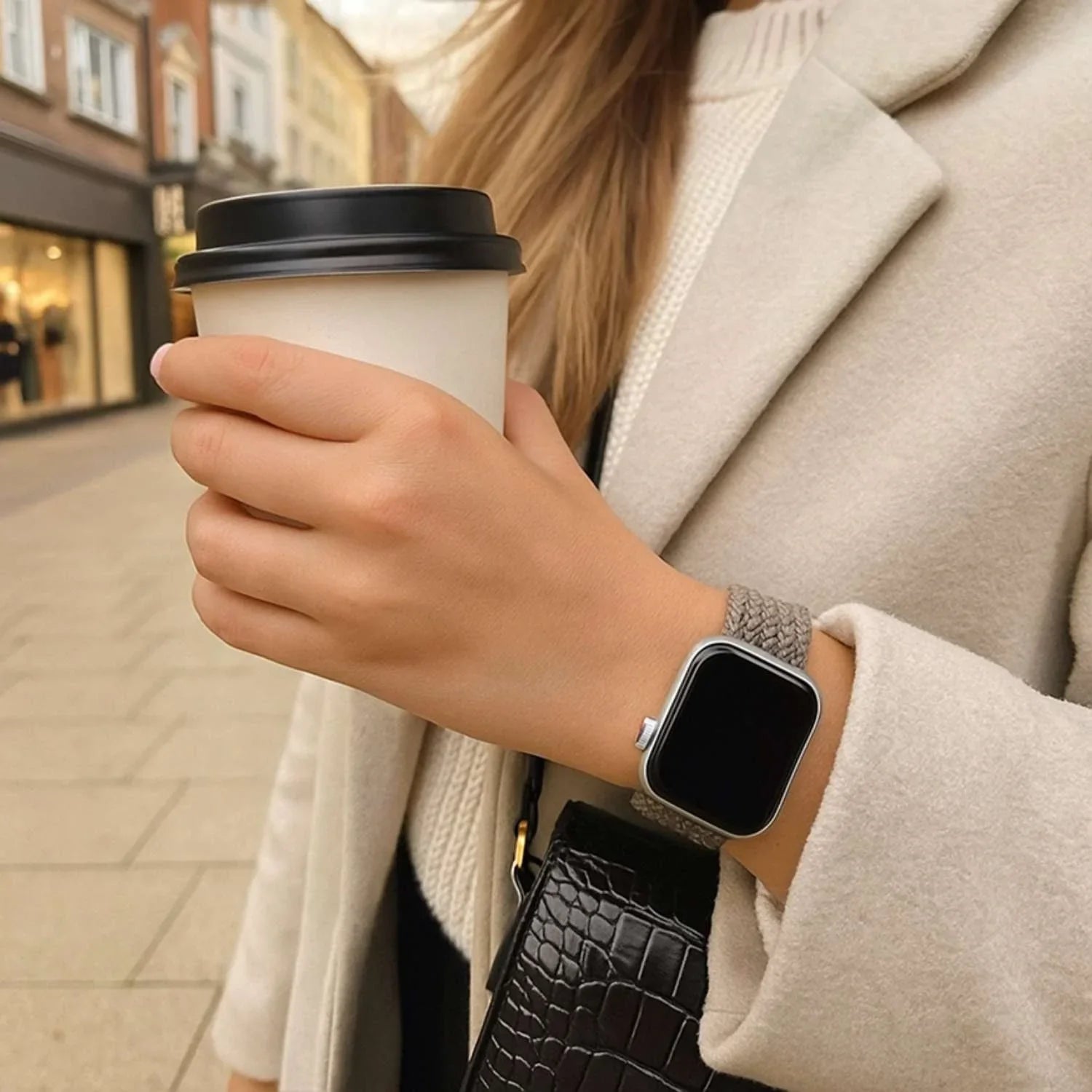 Bracelet Apple Watch Onyx - tressé - solo - nylon - argile