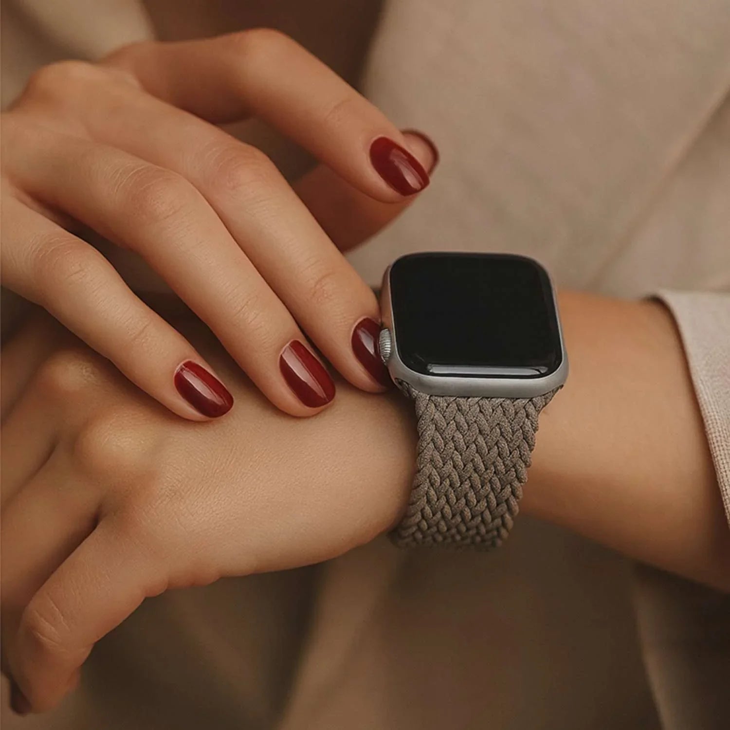 Bracelet Apple Watch Onyx - tressé - solo - nylon - argile