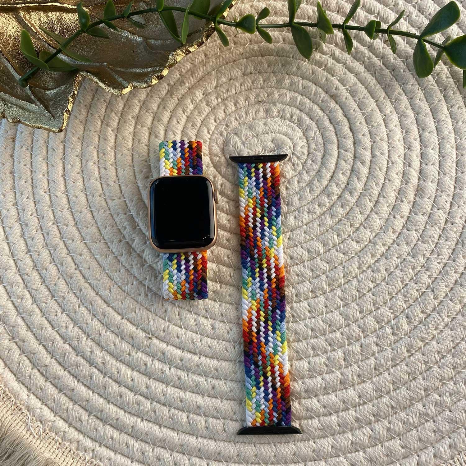 Bracelet Apple Watch - nylon - tressé solo - coloré vif