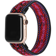 Bracelet Apple Watch - nylon - tissé - rouge bohème