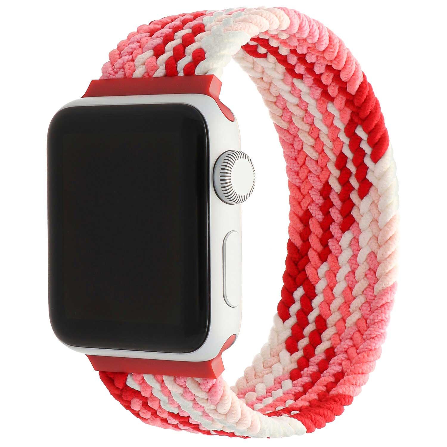 Bracelet Apple Watch – nylon – solo tressé – fraise