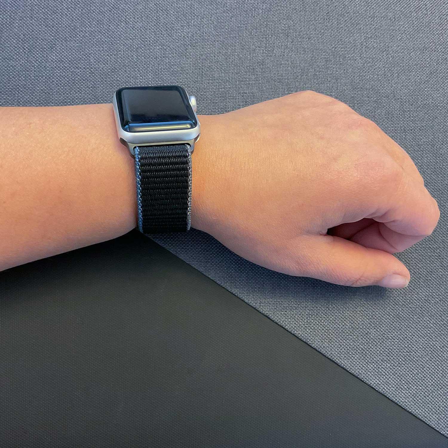 Bracelet Apple Watch - tressé - nylon - anthracite