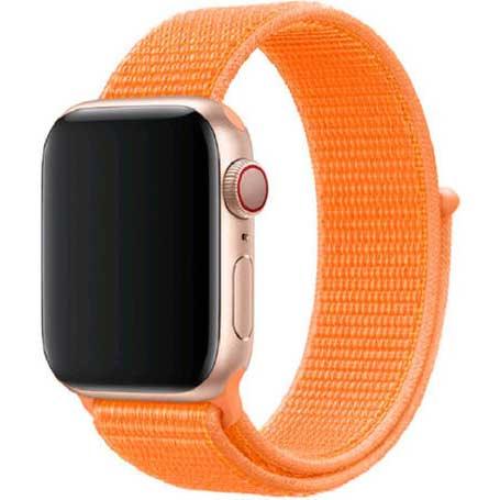 Bracelet Apple Watch Nexora - tressé - nylon - papaye