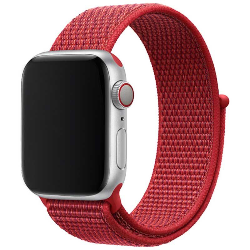 Bracelet Apple Watch - tressé - nylon - rouge