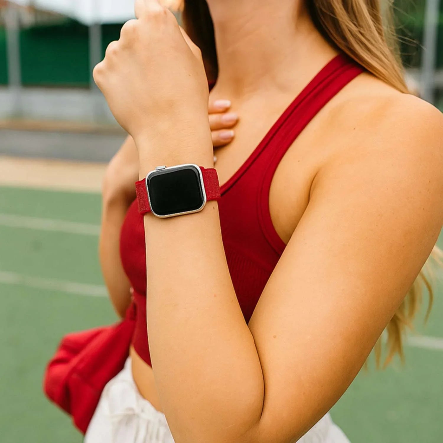 Bracelet Apple Watch - tressé - nylon - rouge