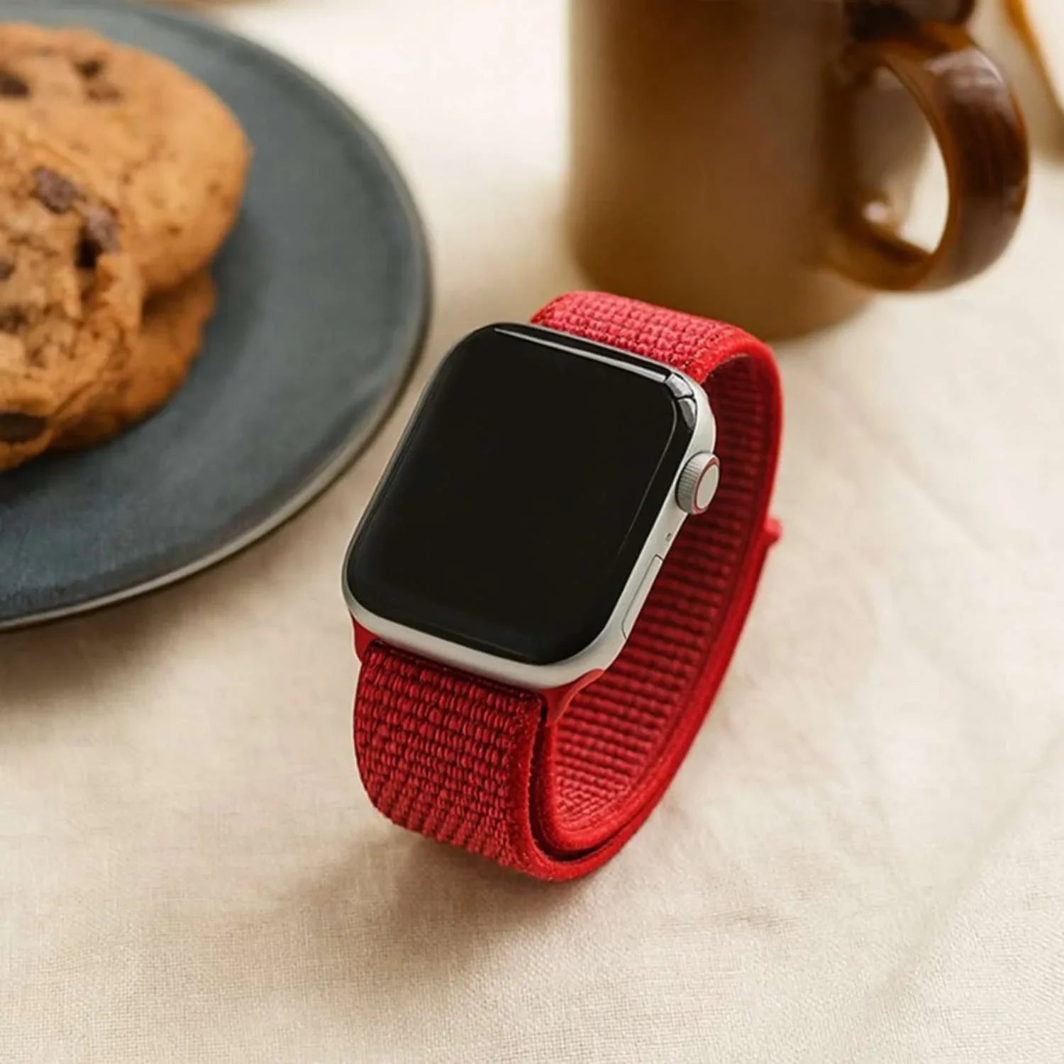 Bracelet Apple Watch - tressé - nylon - rouge