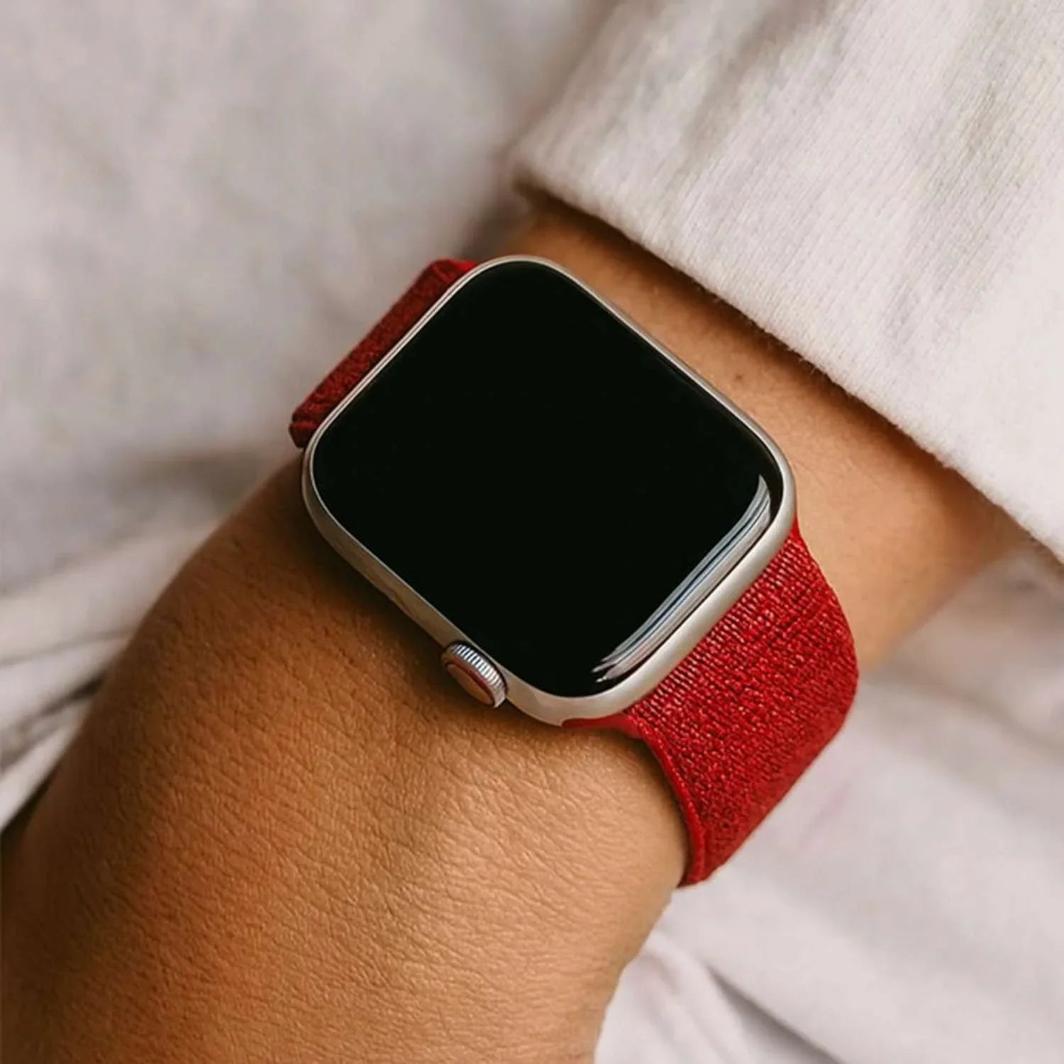 Bracelet Apple Watch - tressé - nylon - rouge