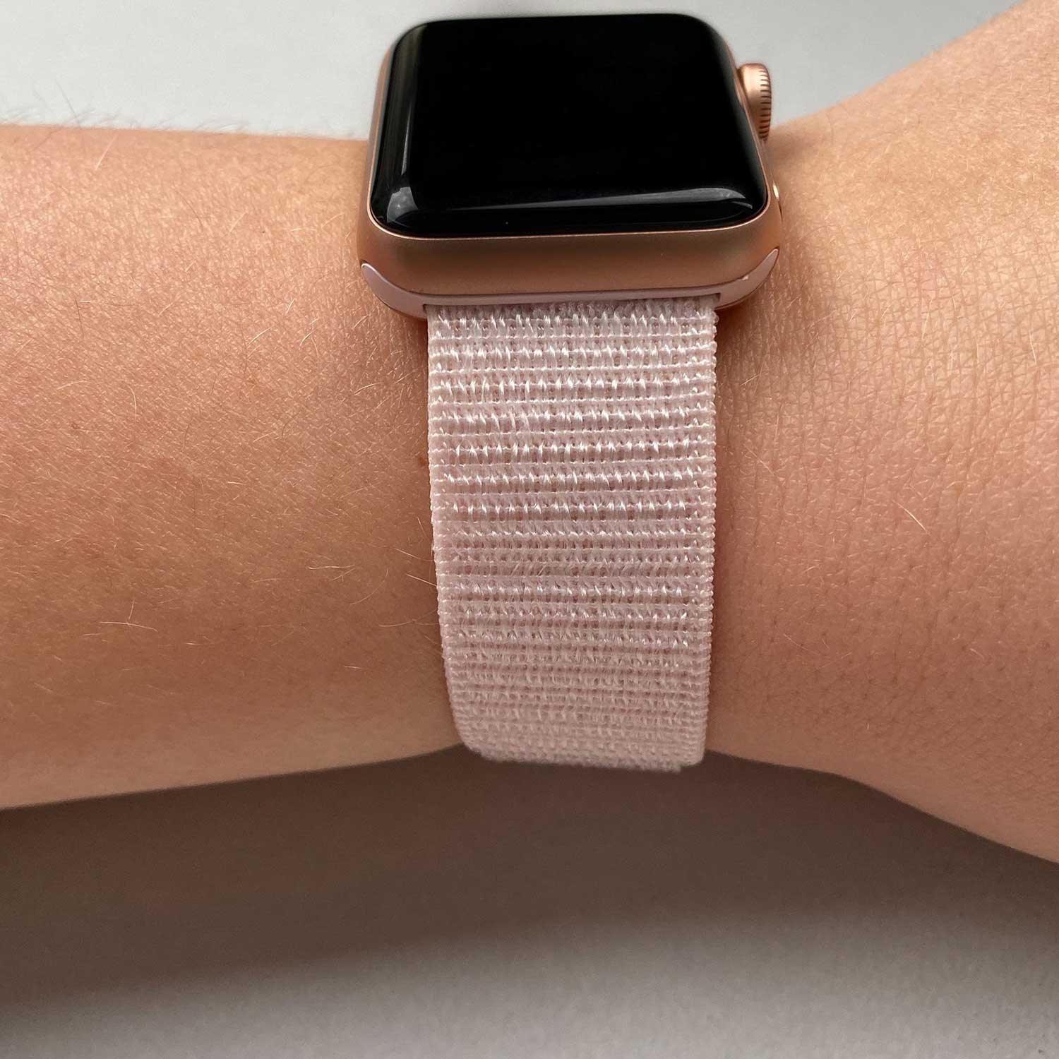 Bracelet Apple Watch Osvo - tissé - nylon - rose clair