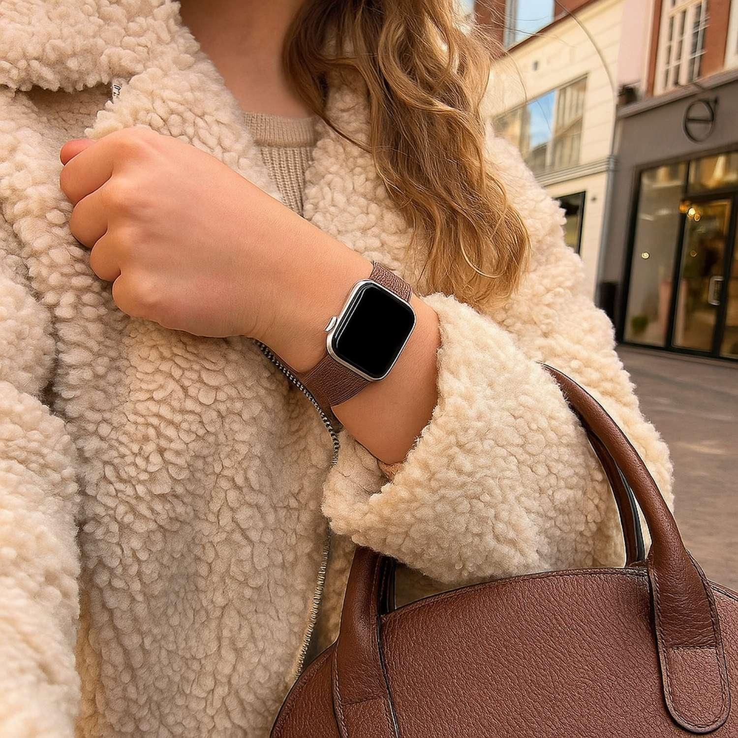 Bracelet Apple Watch Osvo - tressé - nylon - mauve fumé
