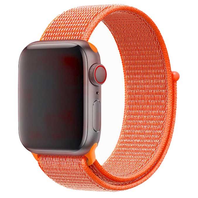 Bracelet Apple Watch Flyne - tissé - nylon - orange épicé