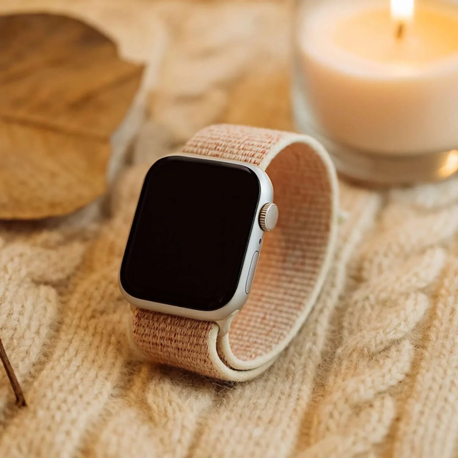 Bracelet Apple Watch Nexora - tressé - nylon - coloris lumière stellaire