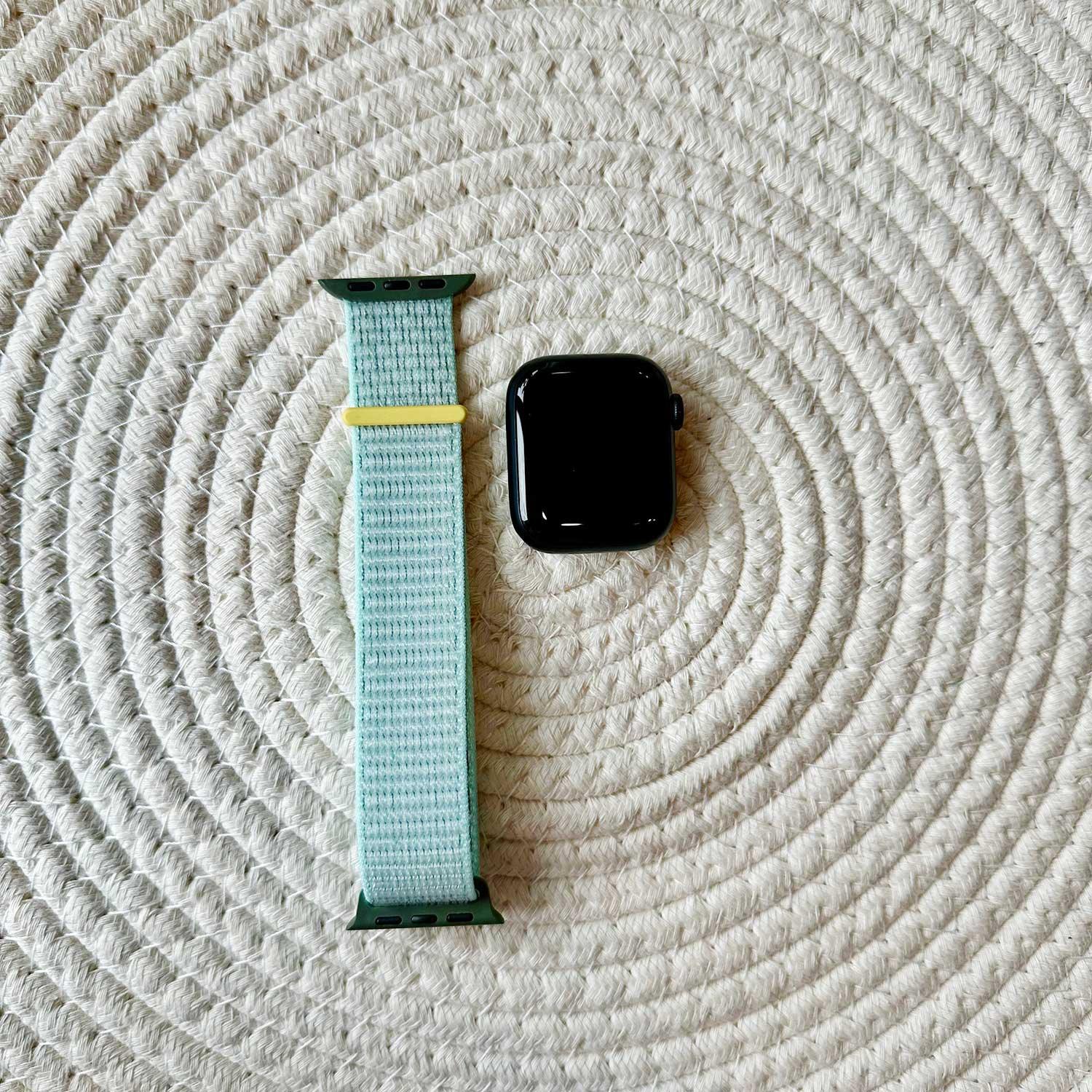 Bracelet Apple Watch Nexora - tissé - nylon - vert menthe doux