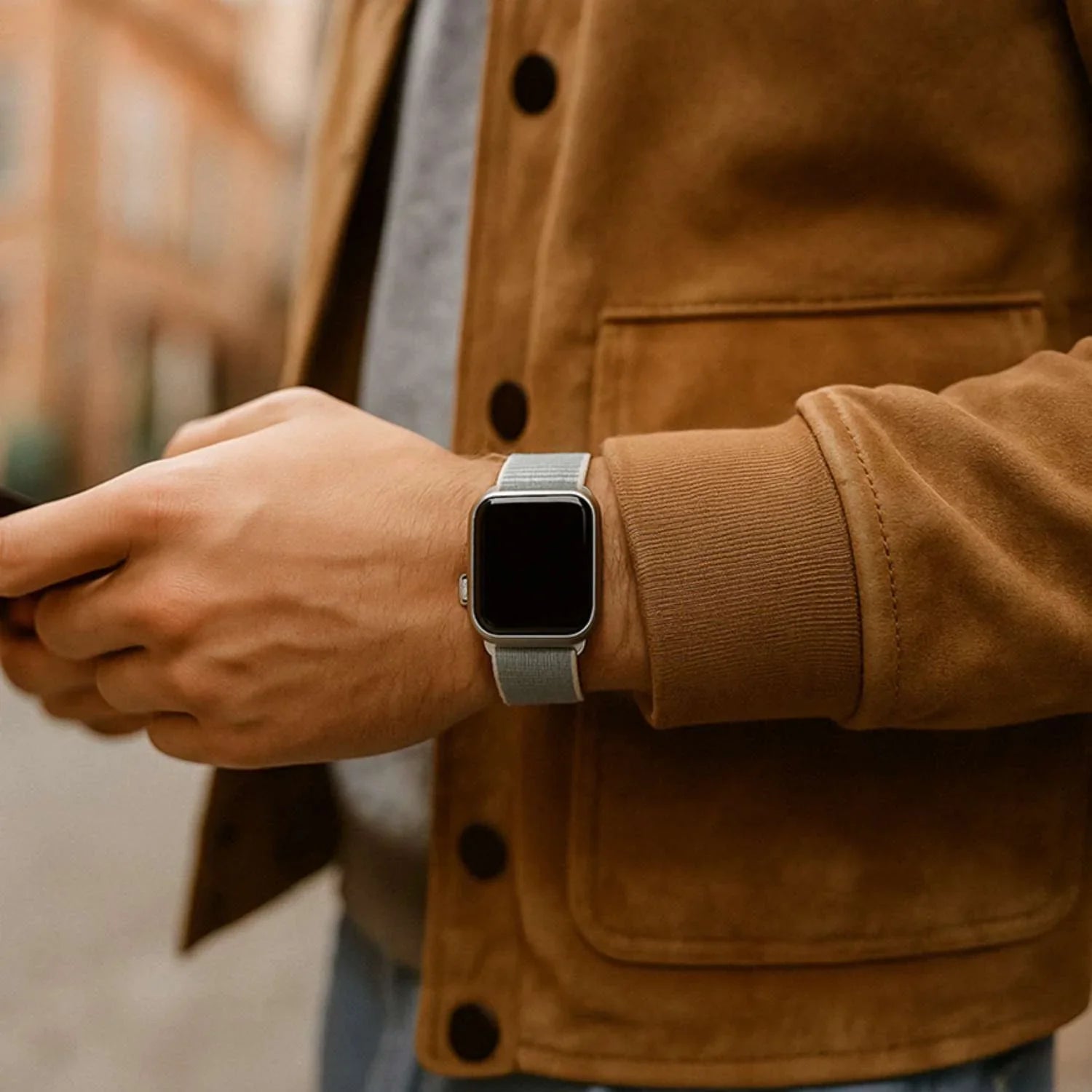 Bracelet Apple Watch Flyne - tissé - nylon - coquillage marin