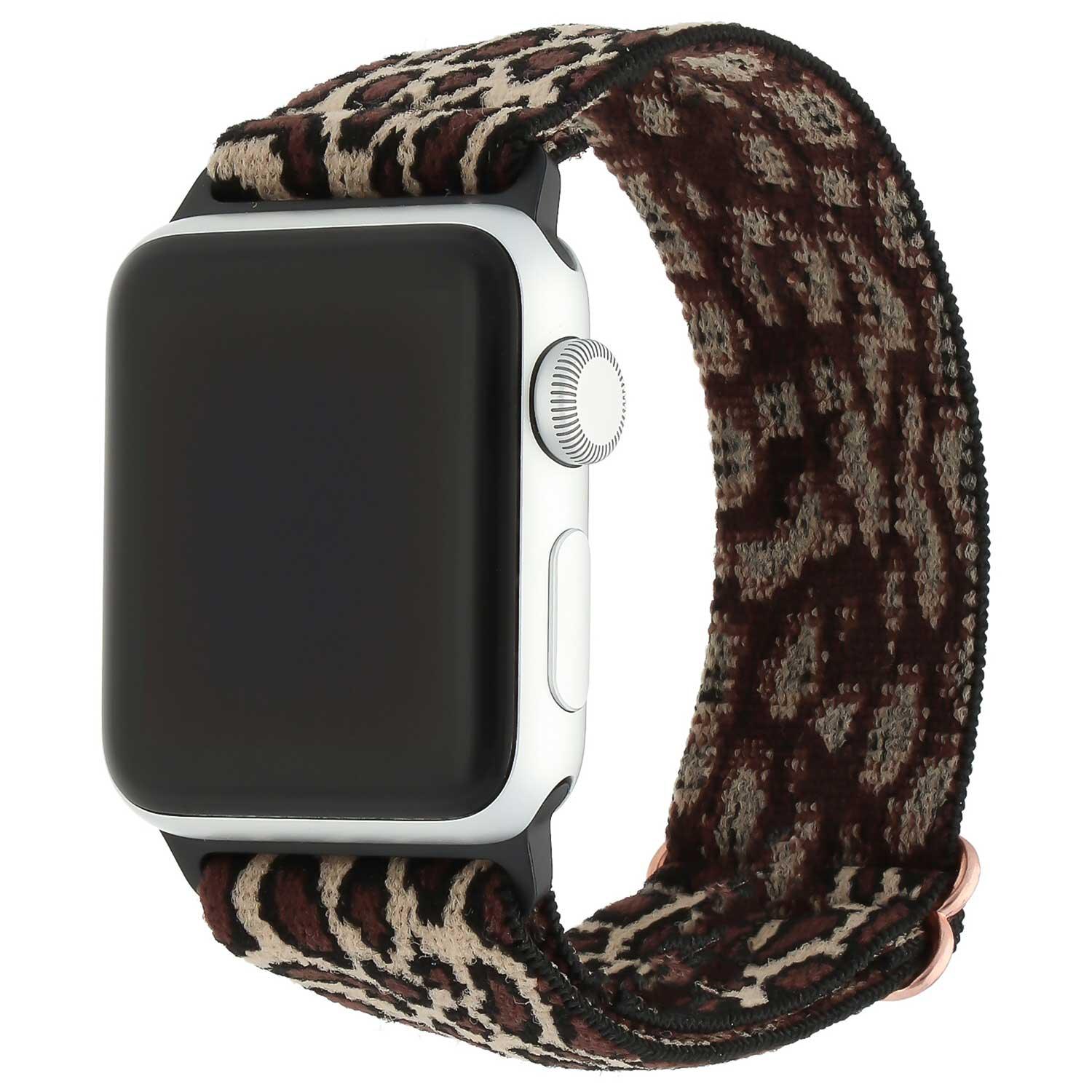 Bracelet Apple Watch - nylon - boucle tissée - léopard