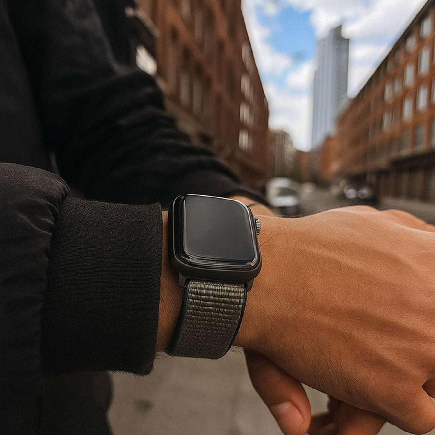 Bracelet Apple Watch - tissé - nylon - vert inverness