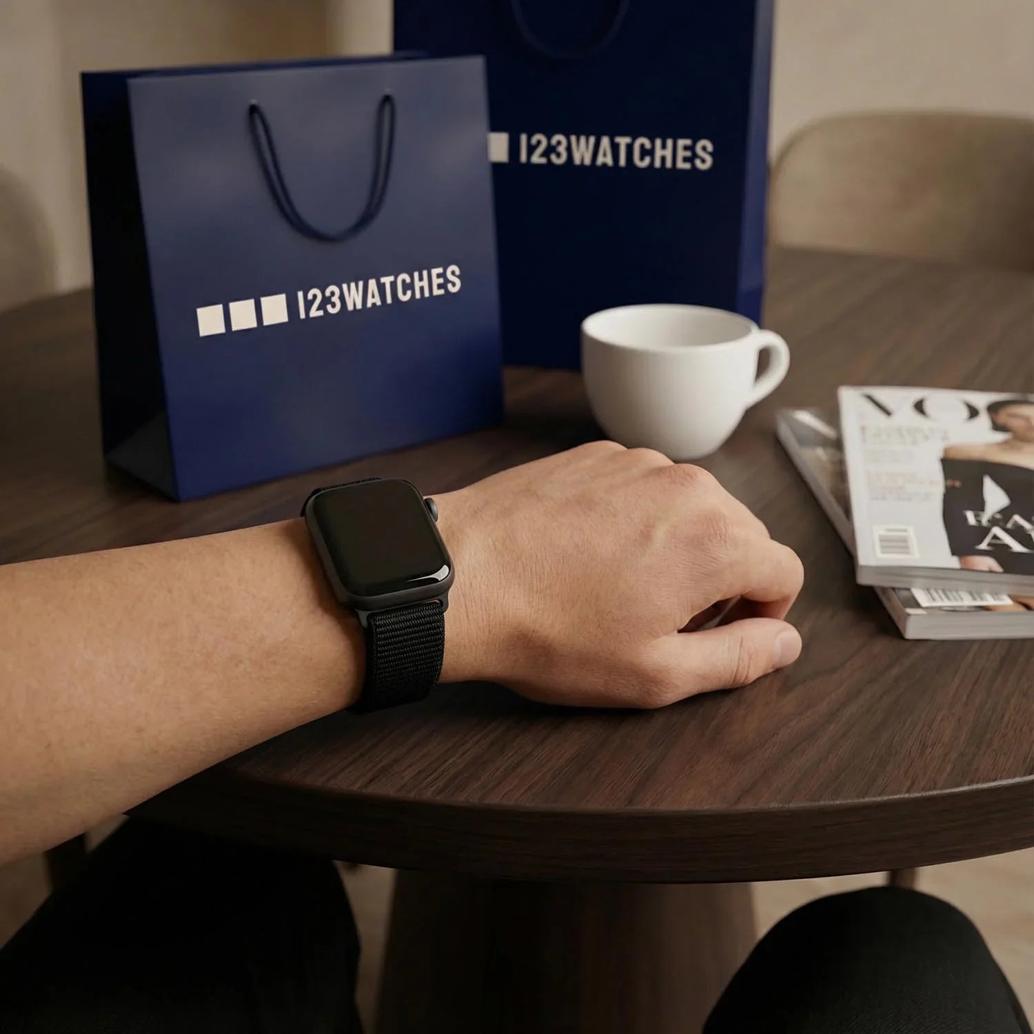 Bracelet Apple Watch Flyne - tissé - nylon - noir
