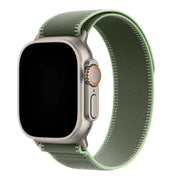 Bracelet Apple Watch Trail - nylon - vert fluo - argent