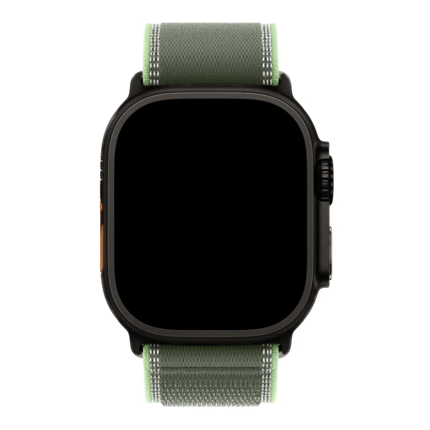 Bracelet Apple Watch Trail - nylon - vert fluo - noir