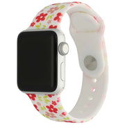 Bracelet imprimé pour Apple Watch - silicone - fleurs rouges