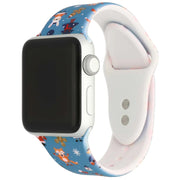 Bracelet imprimé Apple Watch - silicone - Noël - bleu