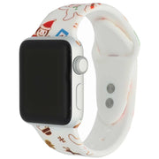 Apple Watch bracelet imprimé - silicone - Noël - bonhomme de neige blanc