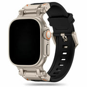Bracelet robuste Apple Watch - silicone - noir - titane