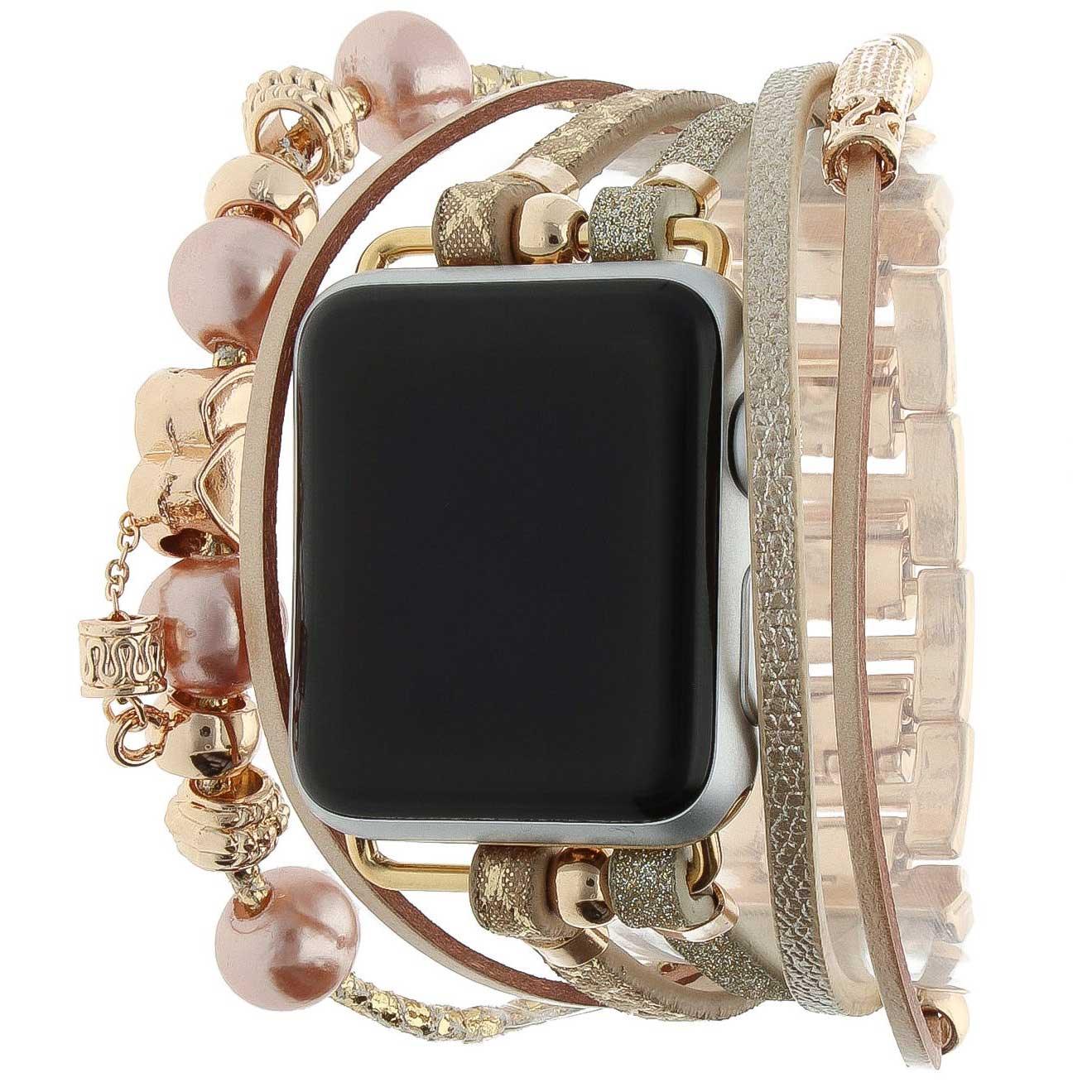 Bracelet Apple Watch - bijou - Liz doré pailleté