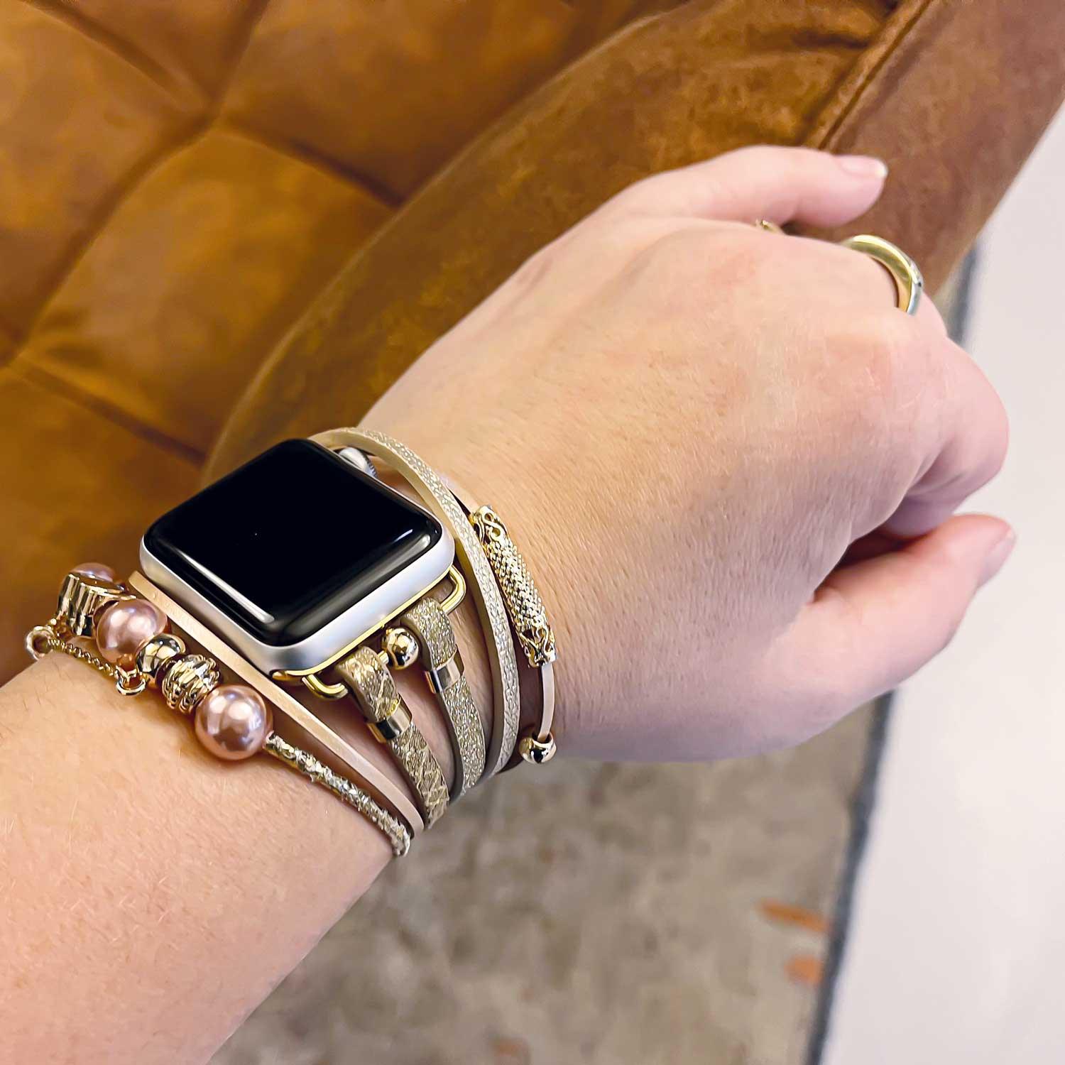 Bracelet Apple Watch - bijou - Liz doré pailleté