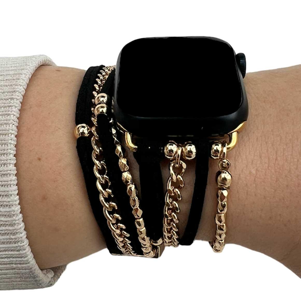 Bracelet Apple Watch - bijou - Nancy noir or