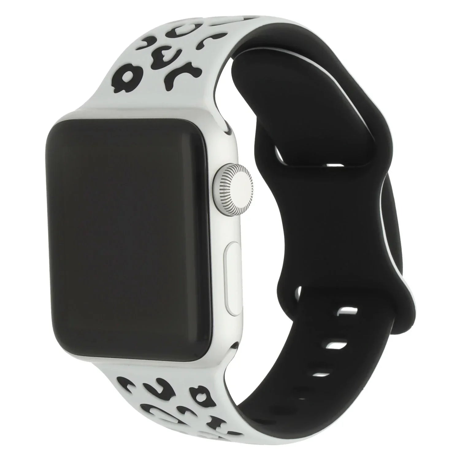 Bracelet Apple Watch Wild - silicone - blanc noir