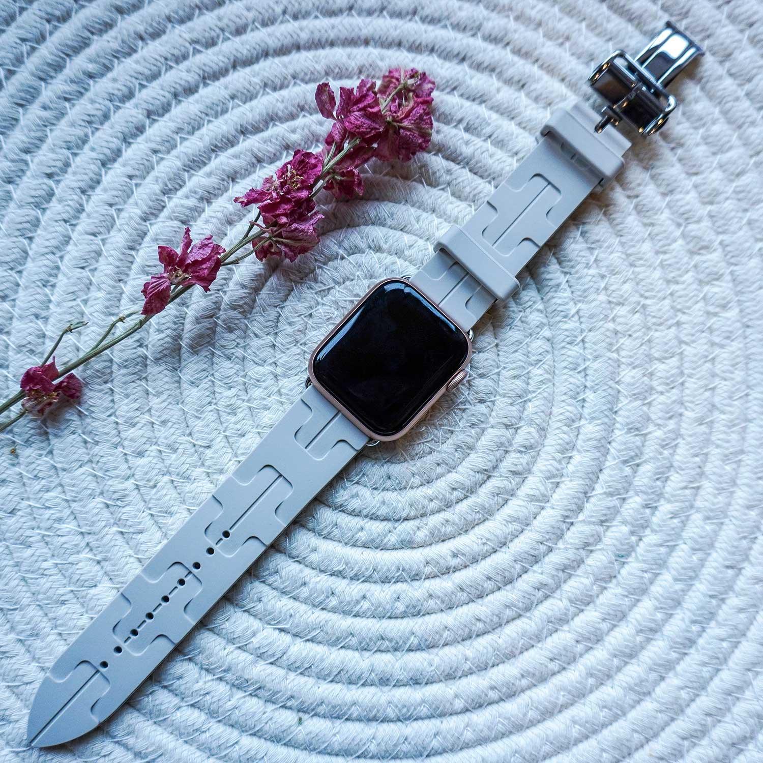 Bracelet Apple Watch kilim - silicone - gris