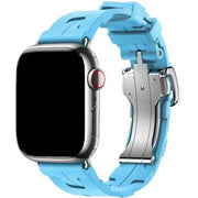 Bracelet Apple Watch kilim - silicone - bleu clair
