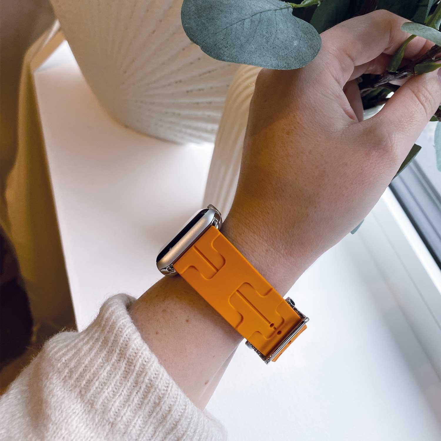 Bracelet Apple Watch Kilim - Silicone - Orange