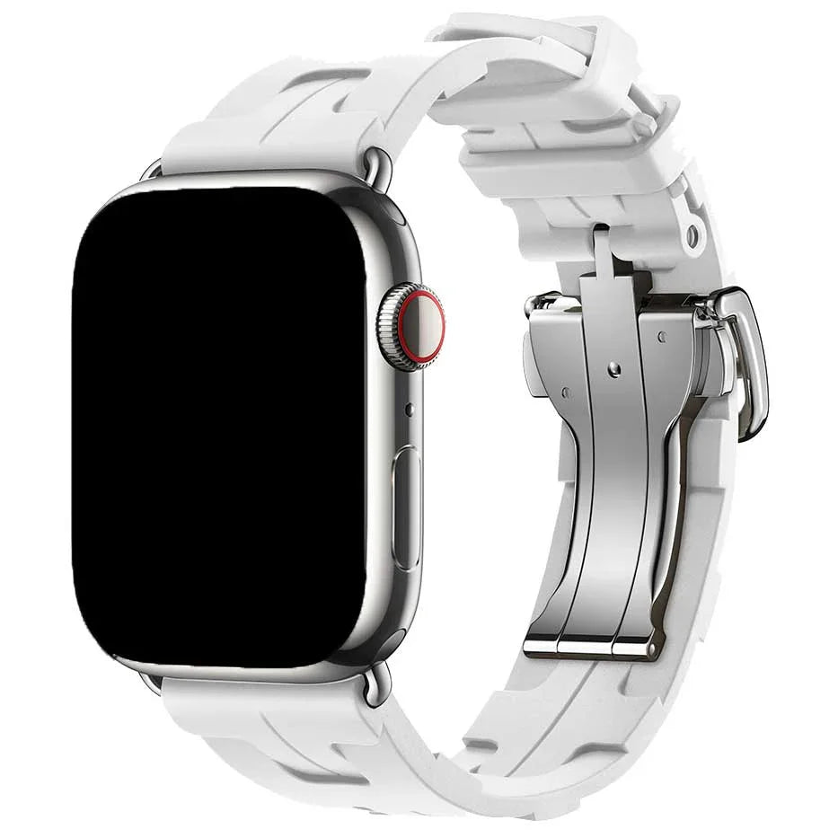 Bracelet Apple Watch kilim - silicone - blanc