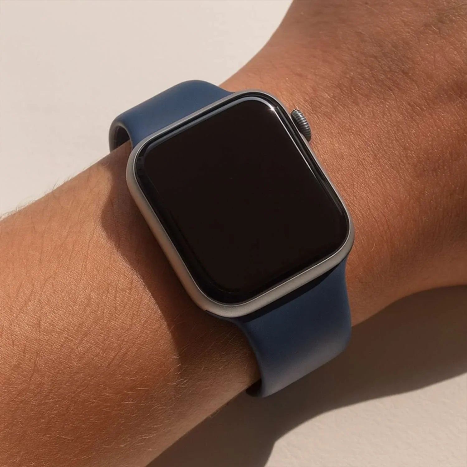 Bracelet Apple Watch Ovaro - silicone - Bleu jean
