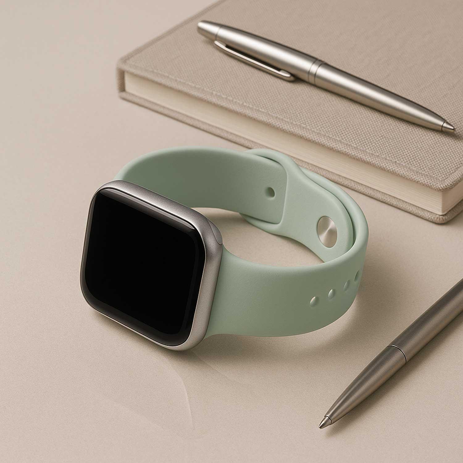 Bracelet pour Apple Watch Ovaro - silicone - aigue-marine