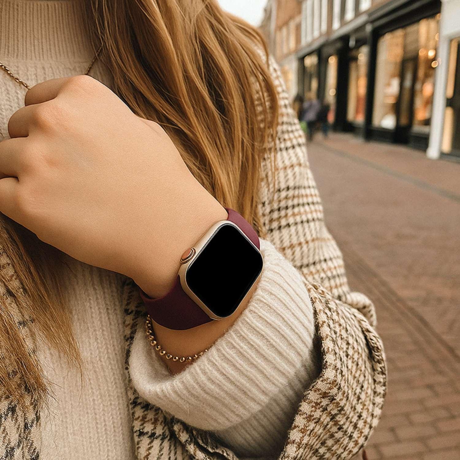 Bracelet Apple Watch Ovaro - silicone - mûre