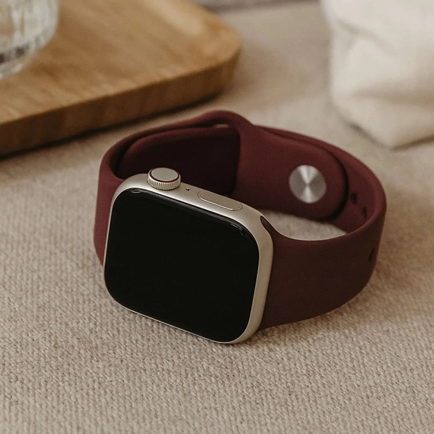 Bracelet Apple Watch Ovaro - silicone - mûre