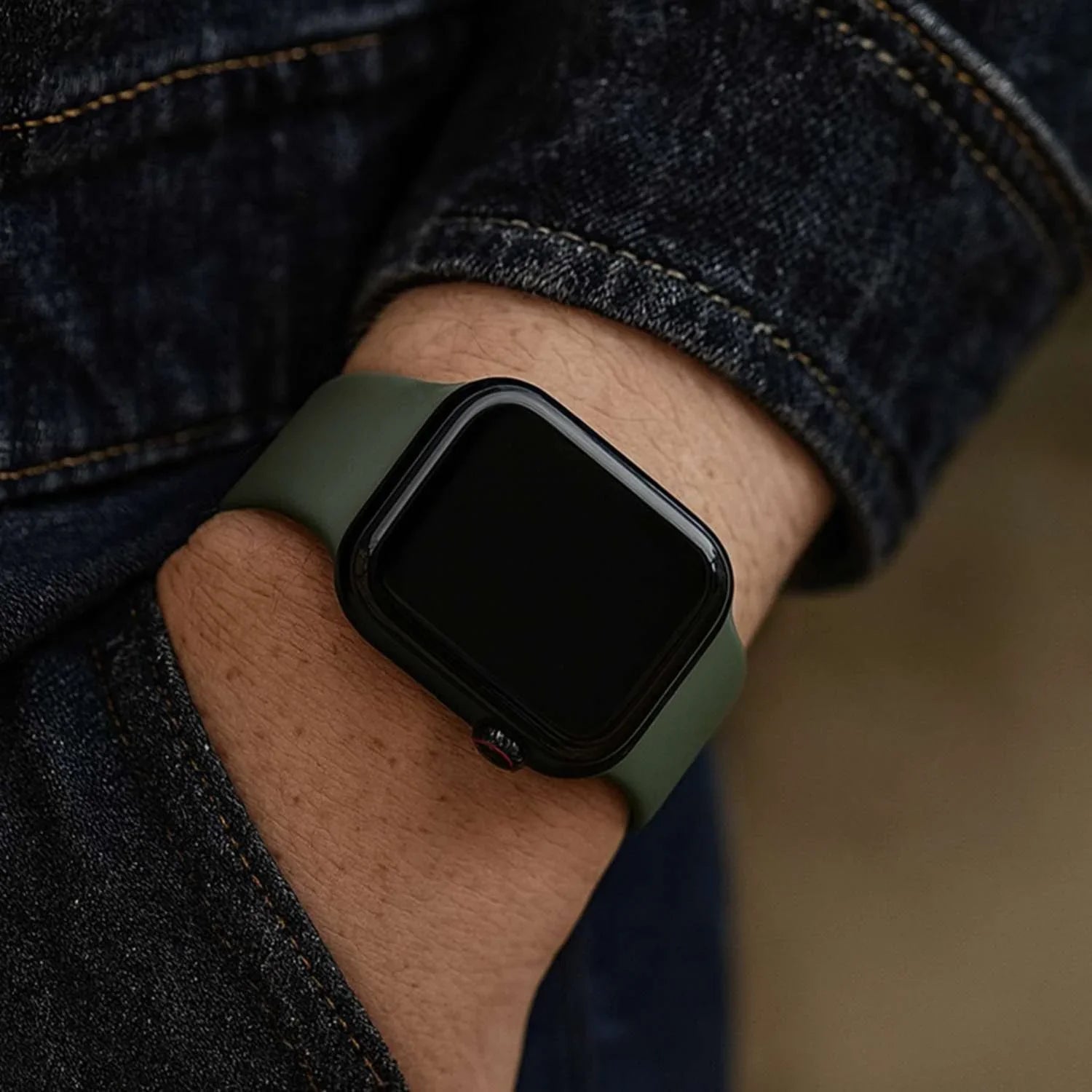 Bracelet Apple Watch - silicone - vert olive