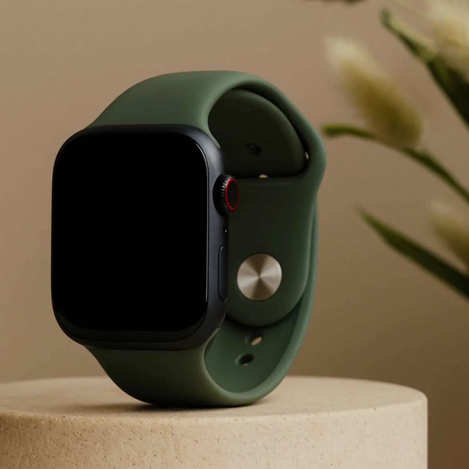 Bracelet Apple Watch - silicone - vert olive