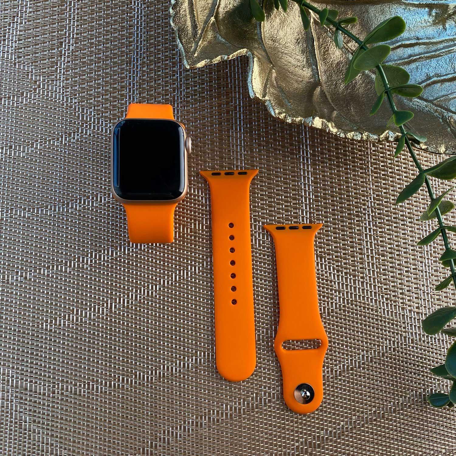 Bracelet Apple Watch Teyra - silicone - orange