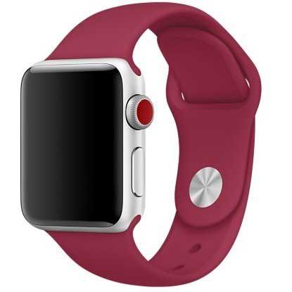 Bracelet Apple Watch Teyra - silicone - rose rouge