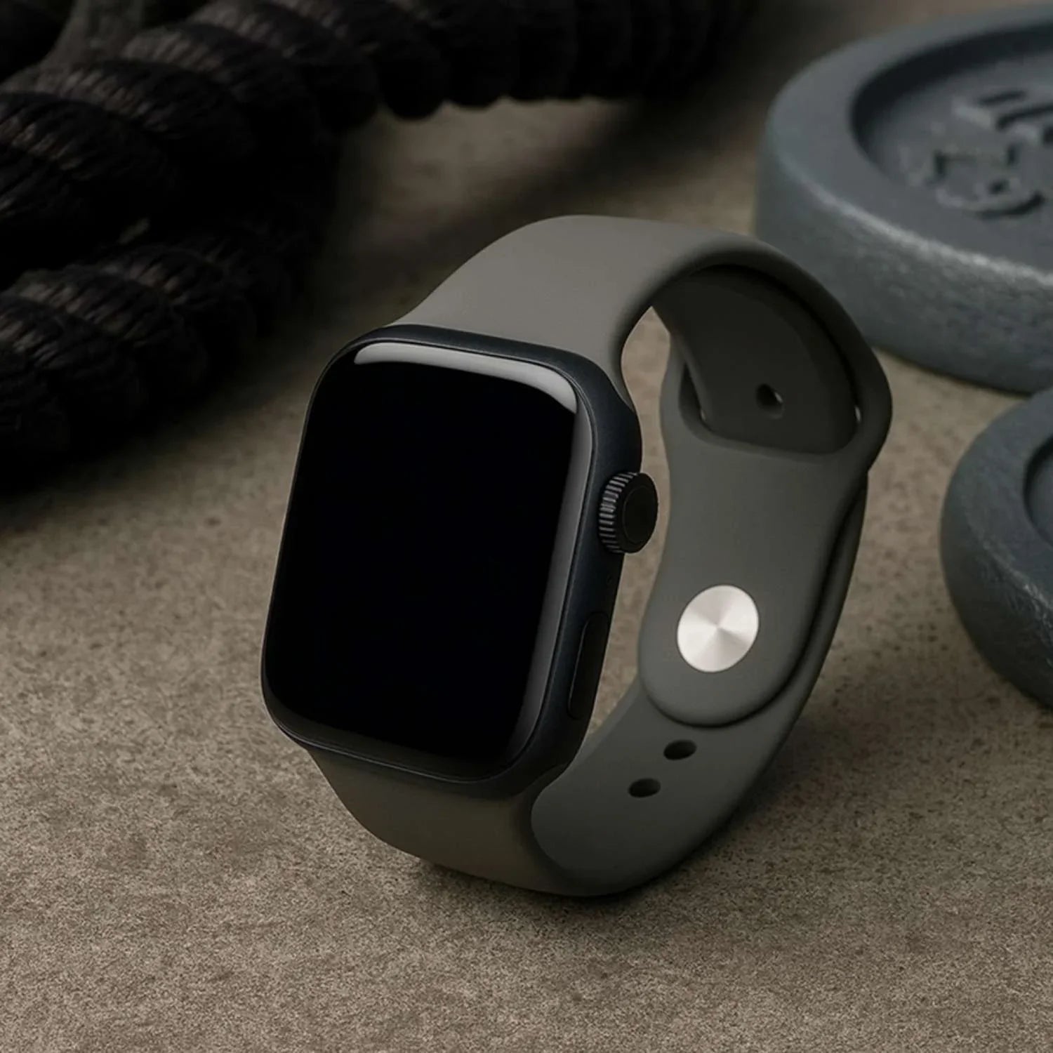 Bracelet Apple Watch Savro - silicone - gris roche