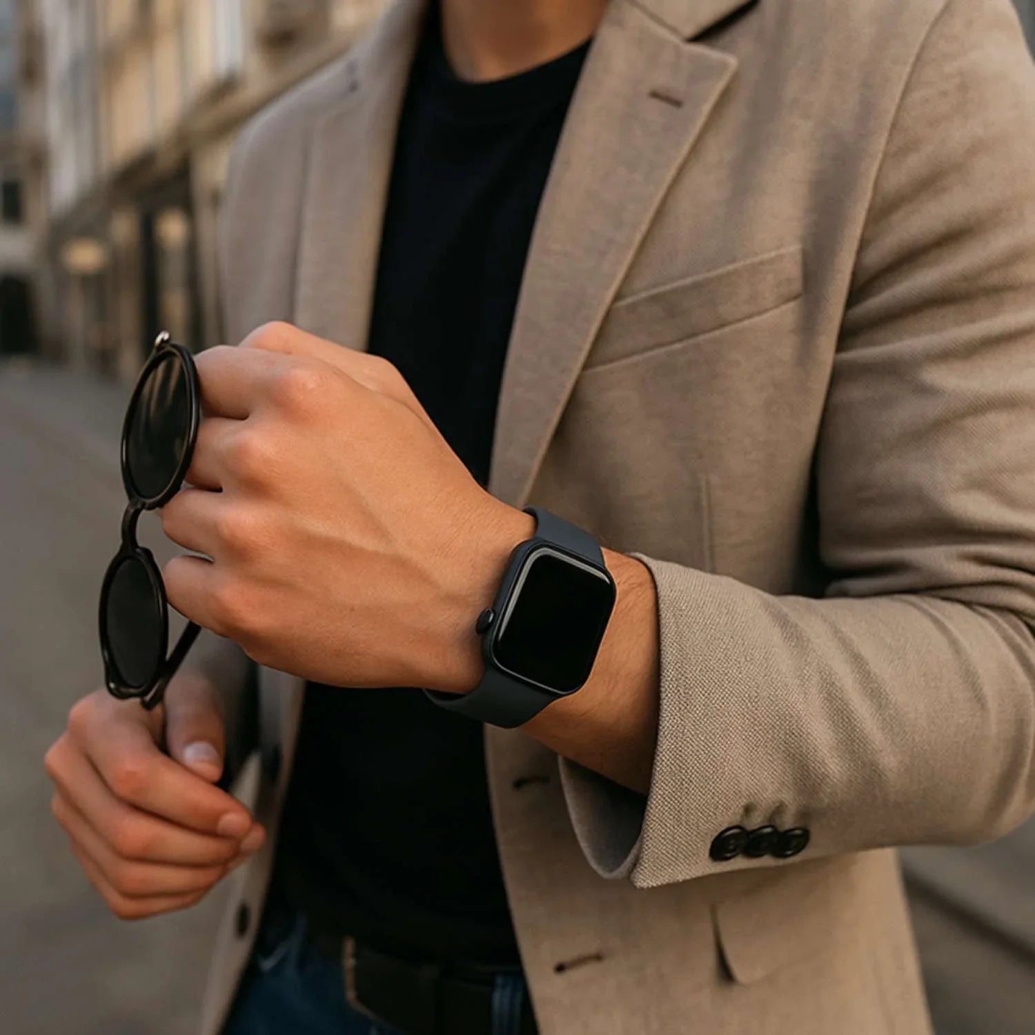 Bracelet Apple Watch Savro - silicone - gris roche