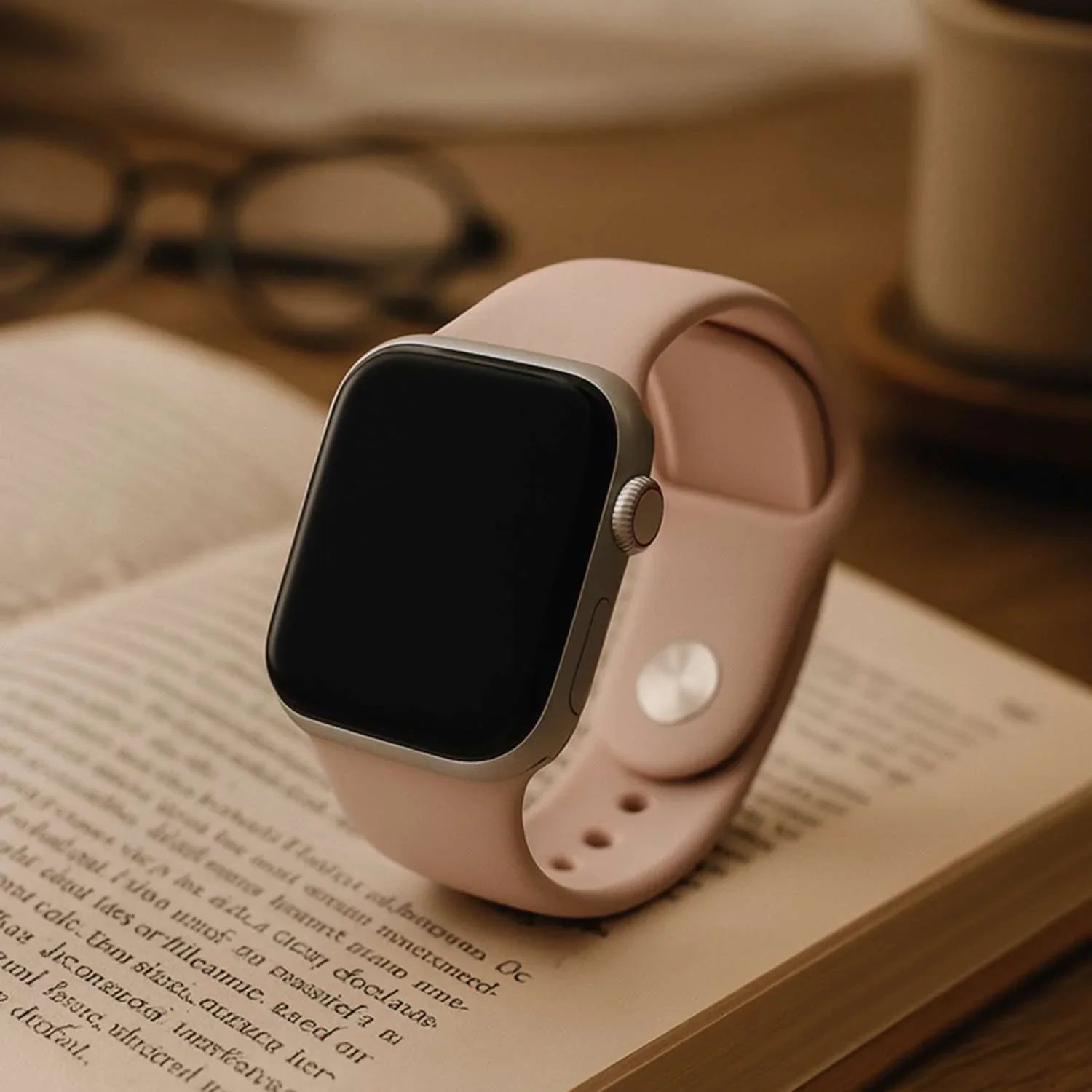 Bracelet Apple Watch - silicone - sable rose