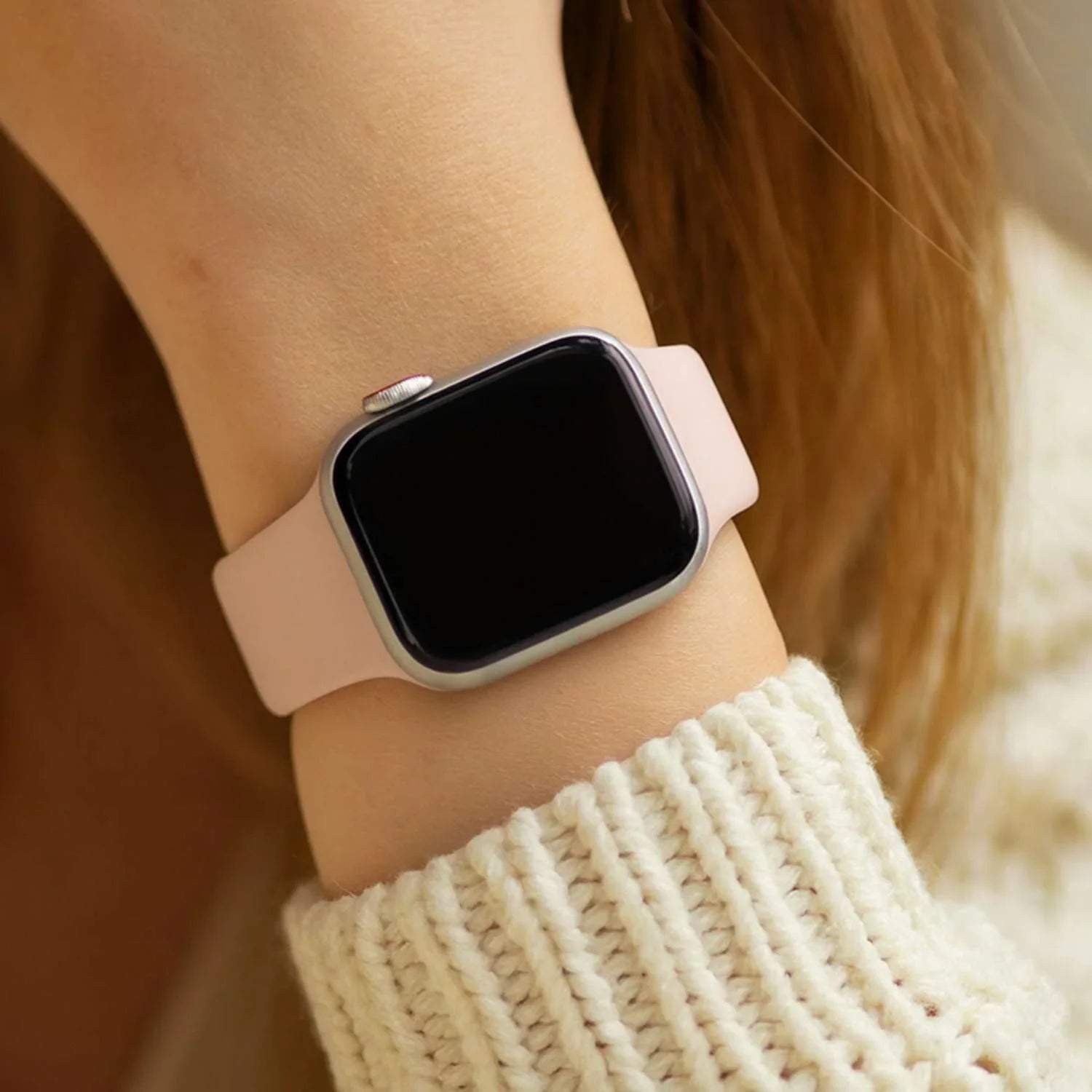 Bracelet Apple Watch - silicone - sable rose