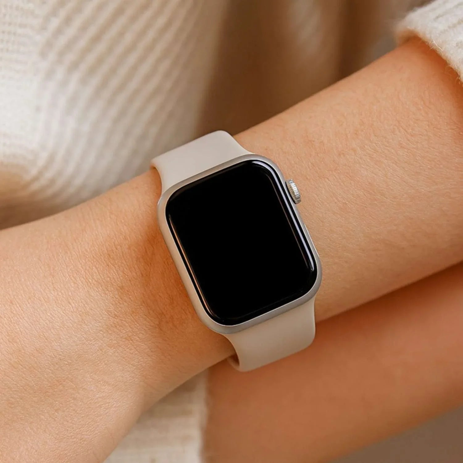 Bracelet Apple Watch Savro - silicone - marron pierre
